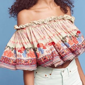 Anthropologie Villa MIDI Off The Shoulder Top